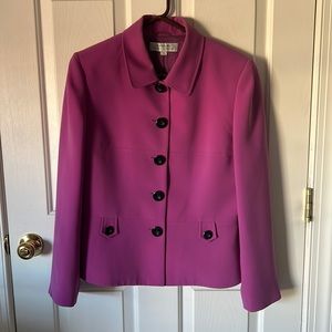 Tahari Five buttons pink magenta collar blazer